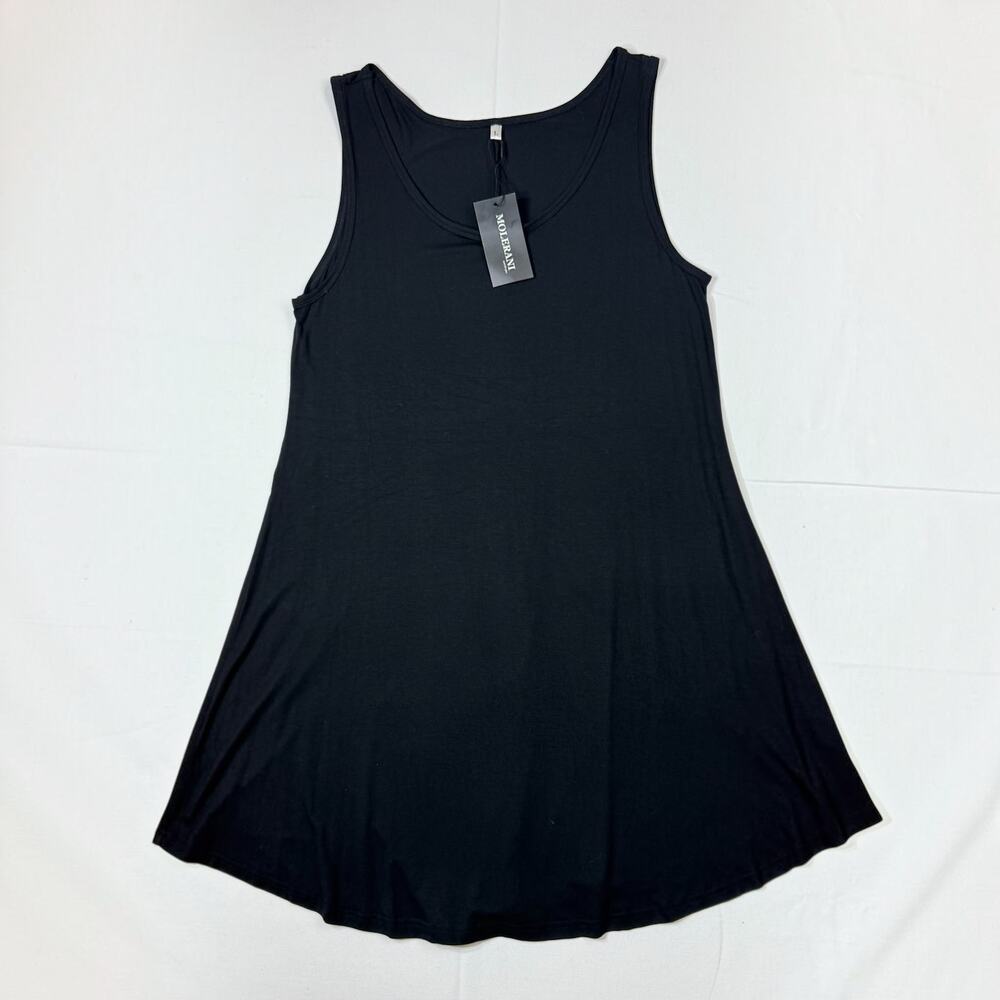 Molerani Black Sleeveless Casual Midi Tank Dress Size L
